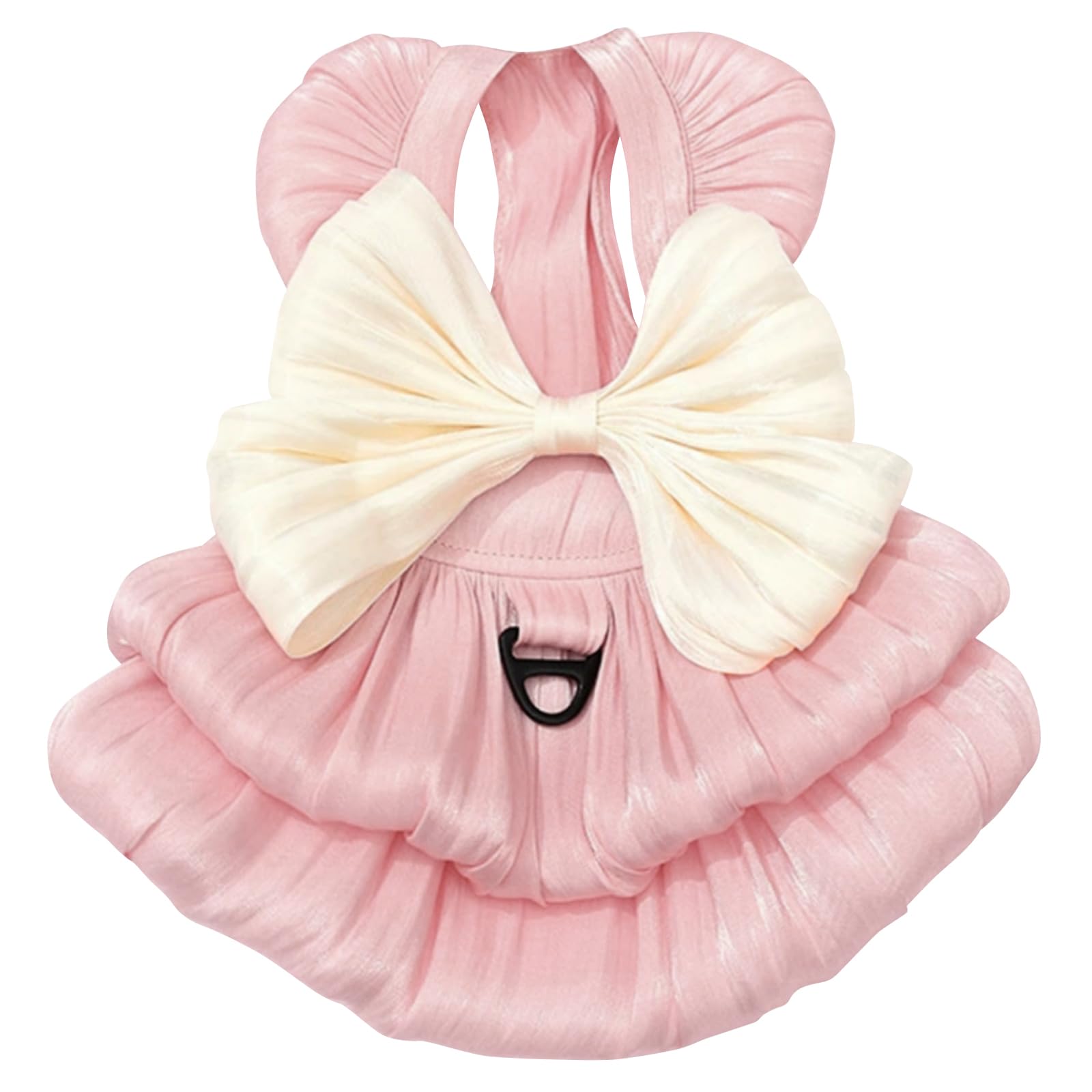 Dog Princess Dresses for Small Dogs Cat Bow Dress with Ring Dog Girl Clothes Cute Puppy Tutu Skirt Doggy Summer Costume Pet Outfits for Shih Tzu Yorkie Chihuahua Clothe (Pink