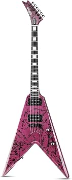 WestCreek CERBERUS Solid Body Electric Guitar | V Heavy Metal Electric Guitar, Right Handed, Rounded End Frets, Bone Nut, Rosewood Fretboard, Mahogany Body CERBERUS Pink