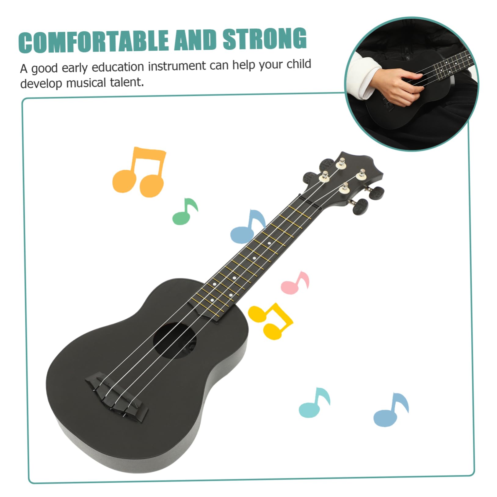 Ukulele Soprano Chitarra Acustica Legno Per Principianti Ragazzo Ragazza Adulti Musica Strumento