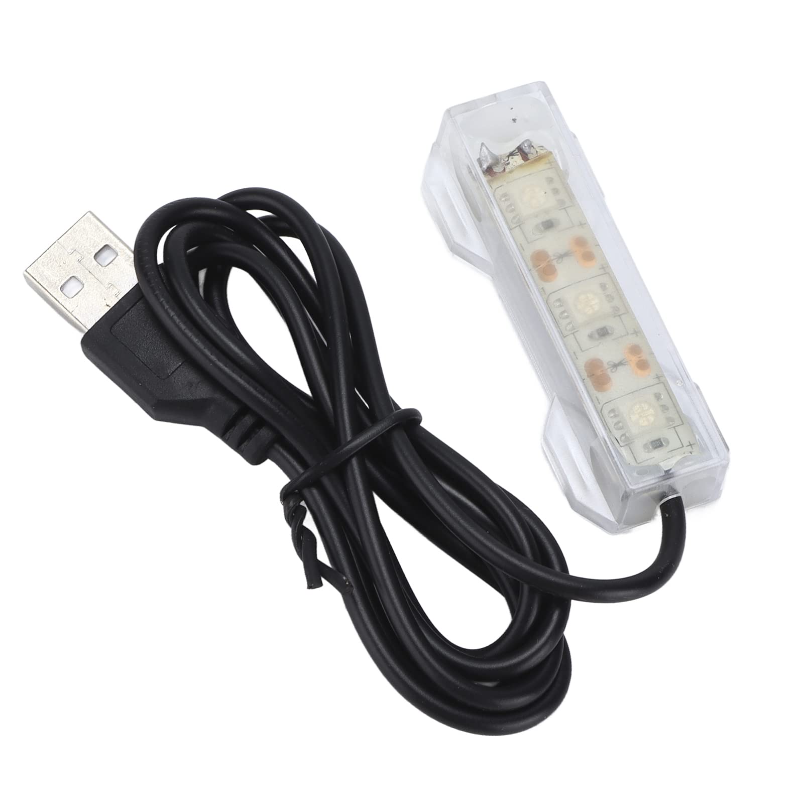 Tnfeeon Luce per Acquario, Ricarica USB Mini Luce per Acquario in Plastica Ad Alta Luminosità Luce a LED Colorata per Piante Acquatiche di Corallo e Allevamento di Pesci