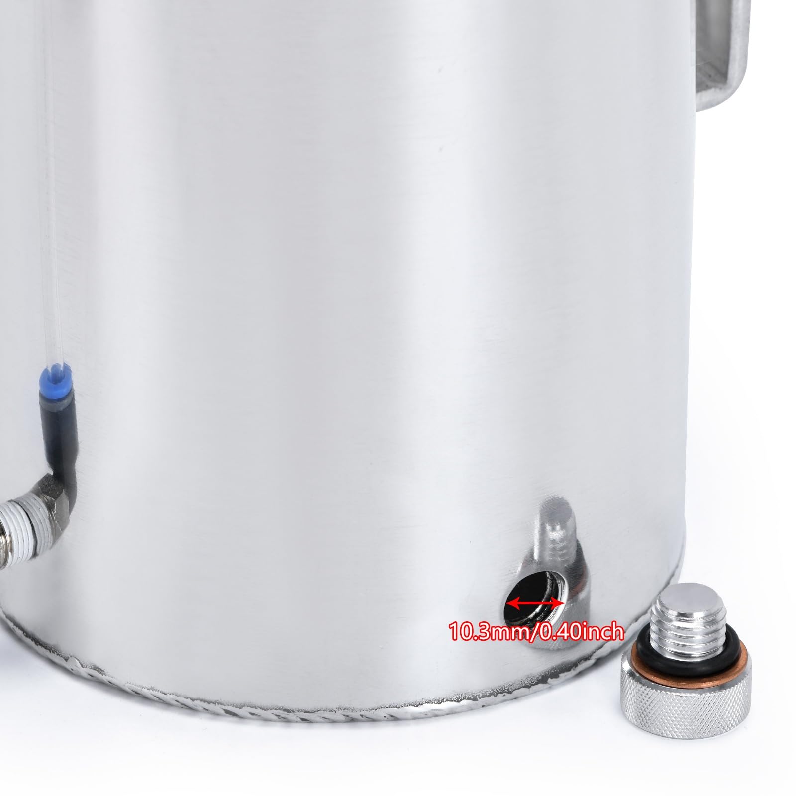 Réservoir de récupération d'huile rond poli 2 L, litres, avec filtre reniflard WX-TK01 réservoir de rechange