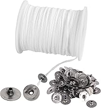 61 m Candle Wicks, Cotton Candle Wick Natural Cotton Rolls Candle Wick with 100 Candle Wicks Holders for DIY Candles Oil Lamps Aromatherapy