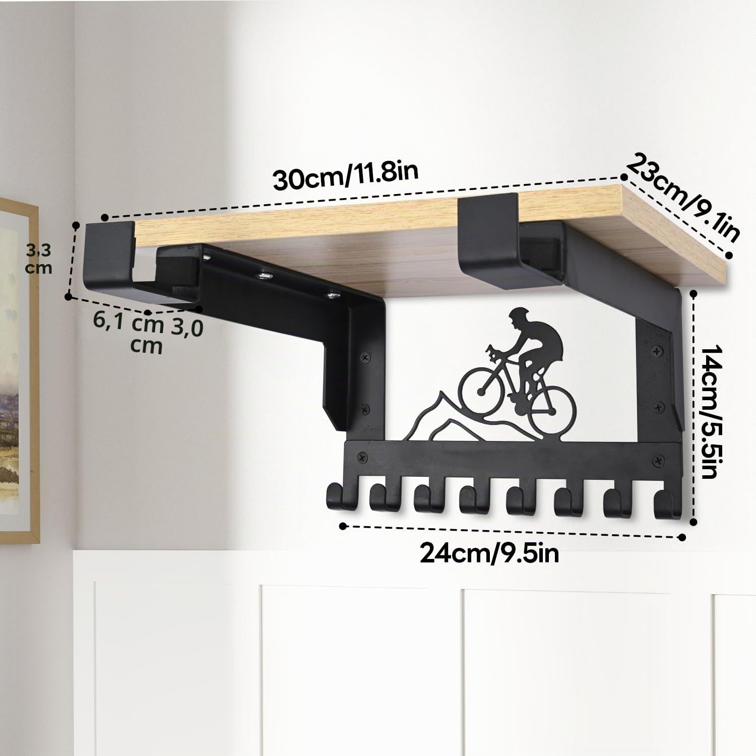 MYOYAY Support et étagère pour vélo - Support mural multifonctionnel VTT, vélo de route et électrique