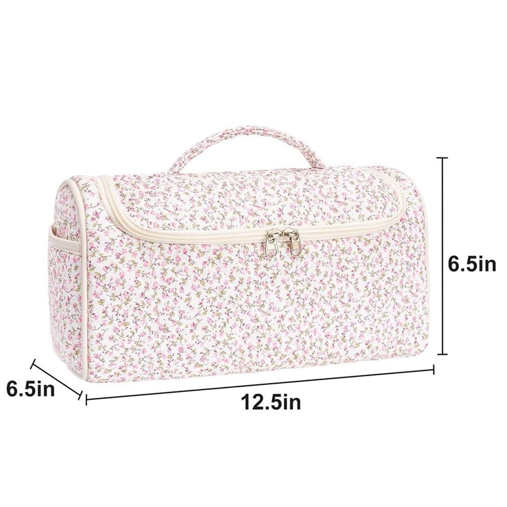 EasyByMall Custodia da viaggio portatile per parrucchieri e accessori, borsa da toilette sospesa con scomparti multipli, custodia organizer in poliestere per cosmetici ed elettronica, rosa