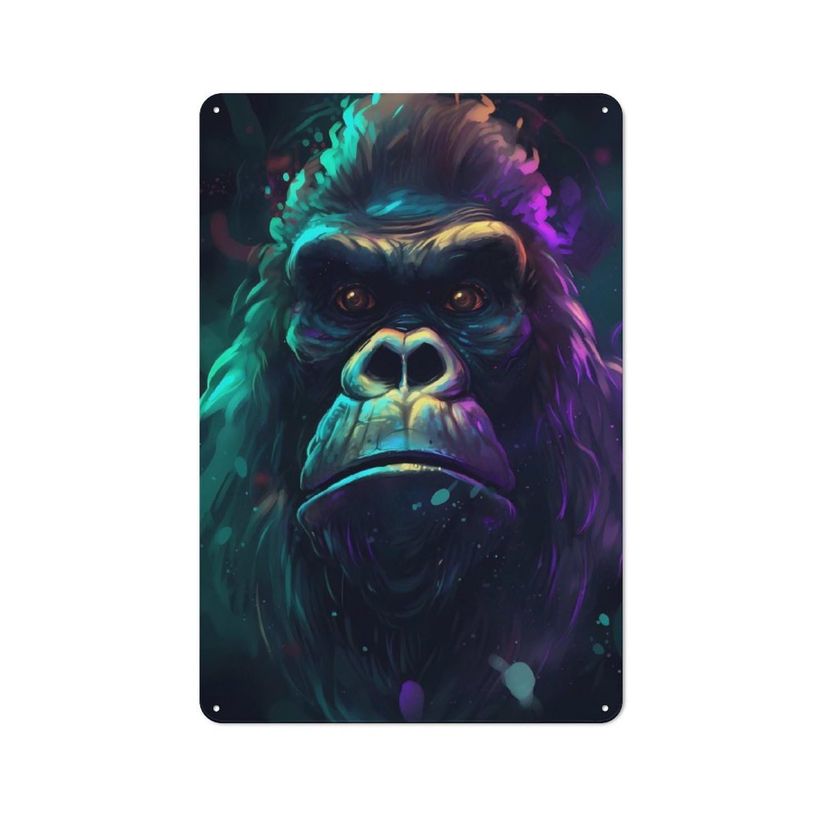 Tin Wall Plaque 30x20cm with Gorilla Treasured for Man Cave Or Games Room, A Housewarming Gift for Leisure-room Decor Enthusiasts