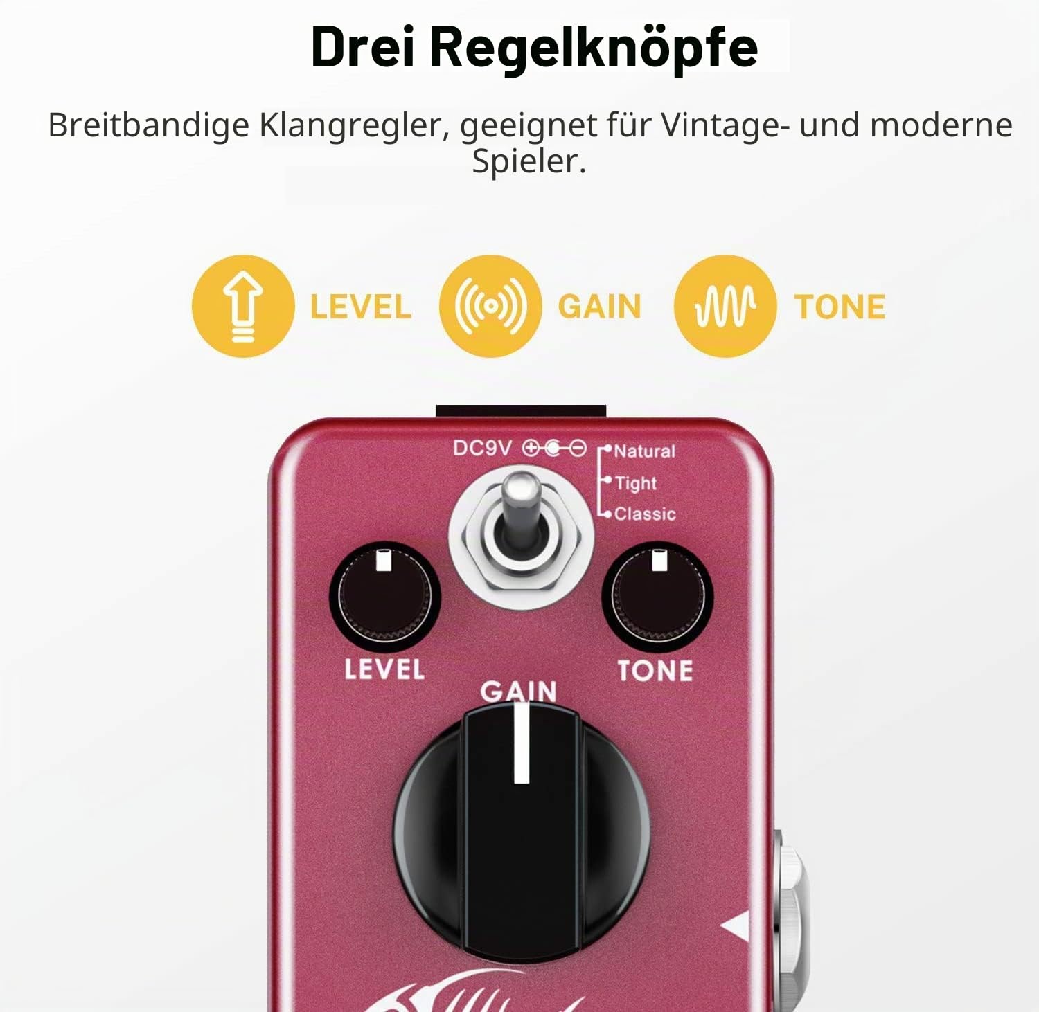 Donner Morpher Distortion Gitarre Effektpedal True Bypass