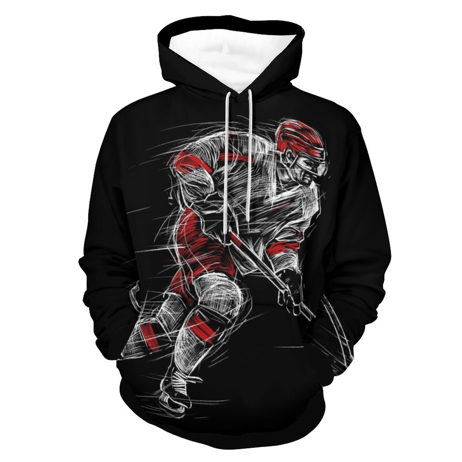 Sweat à capuche hockey sur glace unisexe UMENG - Pull noir taille S - 8