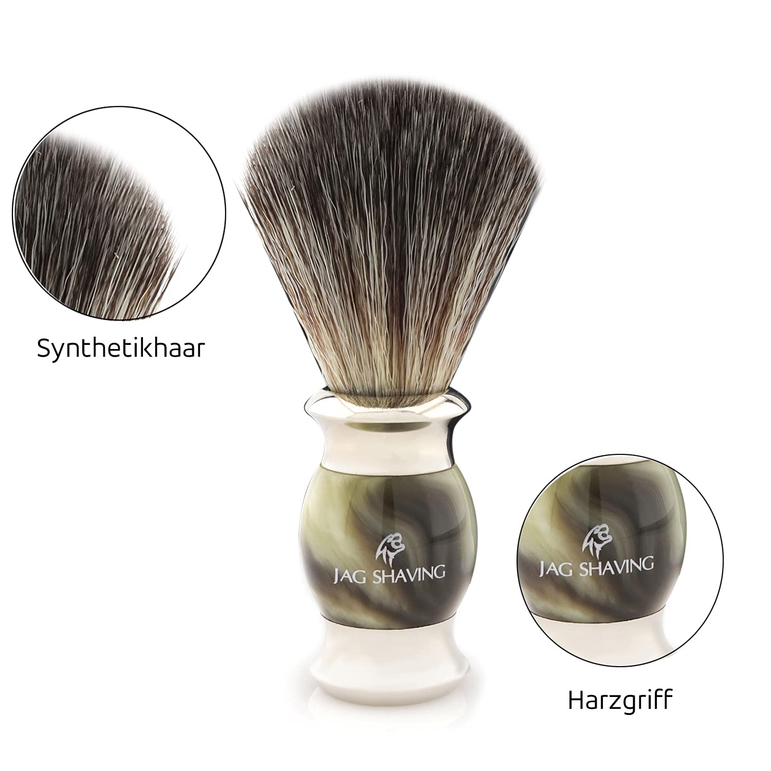 Jag Shaving zestaw do golenia - 4-częściowy zestaw do golenia - Jag's Lee Range - syntetyczne włosie - podwójne ostrza do golenia - stojak do golenia - kolor zielony