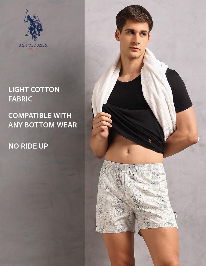 Image of U.S. Polo ASSN. Men's OEX12 Cotton Printed Inner Boxers - Pack of 1