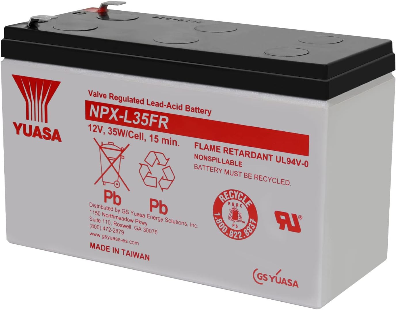 Yuasa NPX-35FRF2 12V 8.5Ah High Rate AGM Battery (Flame Retardant)