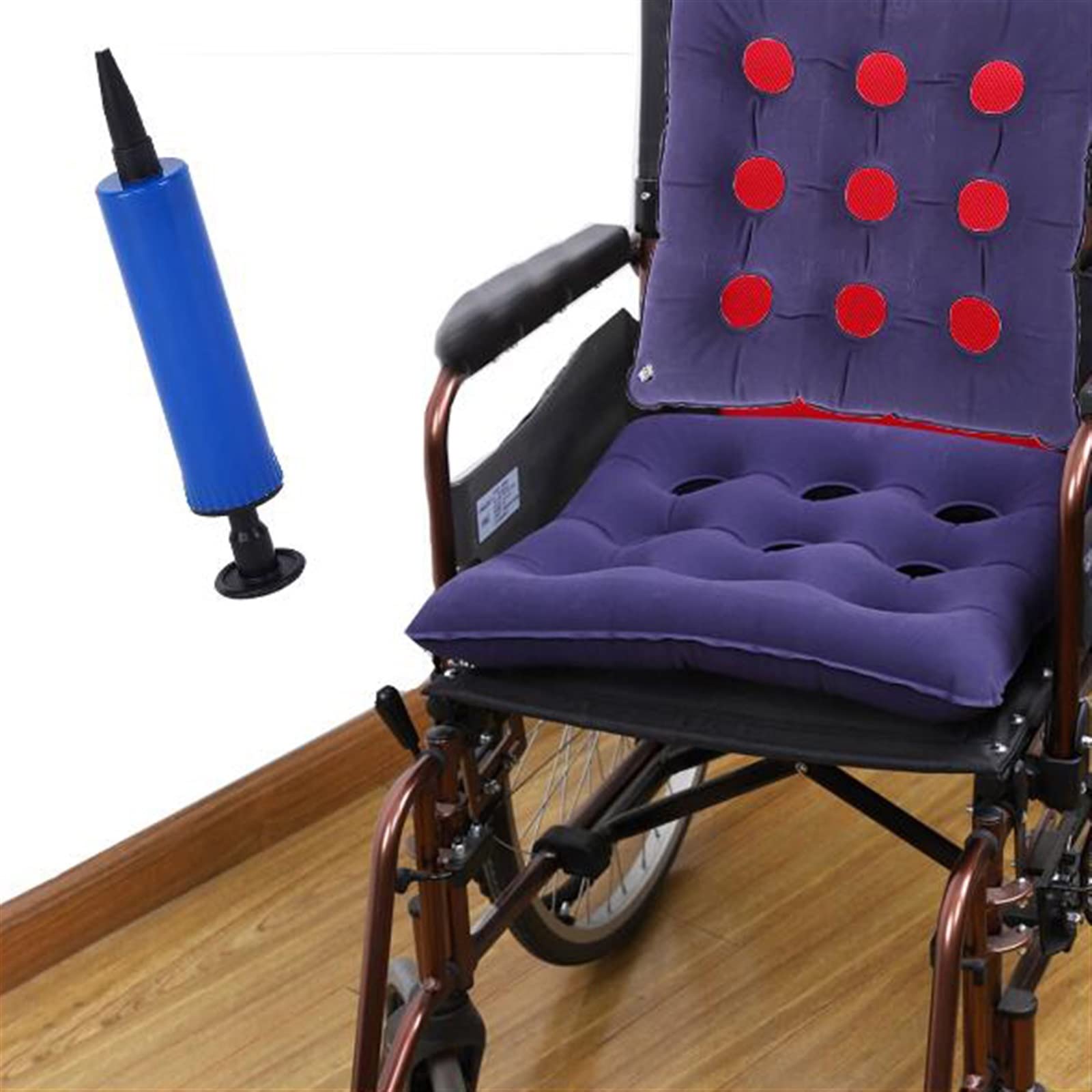 Cojín Inflable para Silla de Ruedas, colchón de Aire médico con Bomba de Aire para úlceras por presión.