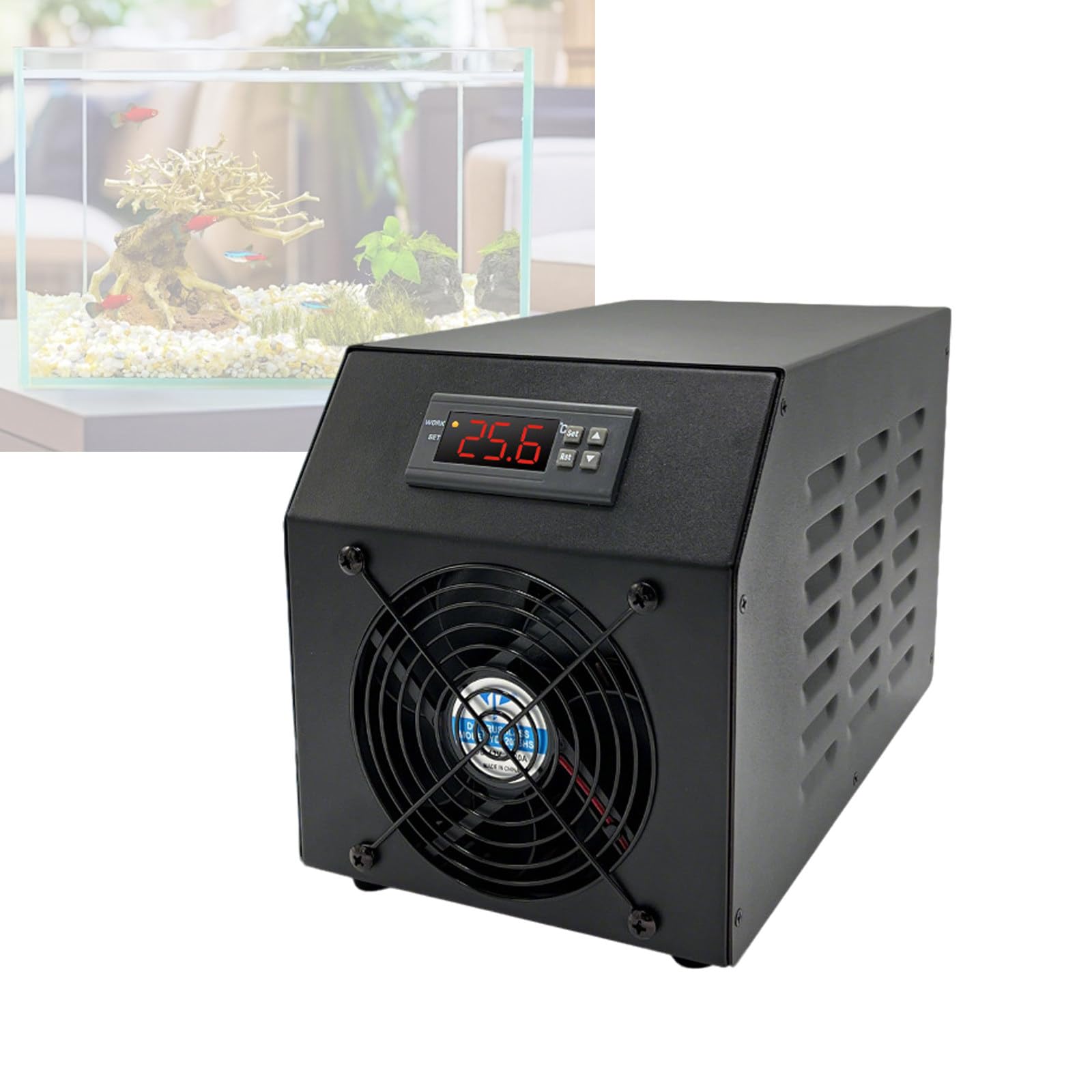 Enfriador de Agua para Acuario de 60 l, 200 W, máquina de enfriamiento y Calentamiento para peceras, Ventilador silencioso, para acuicultura doméstica de Peces Cold