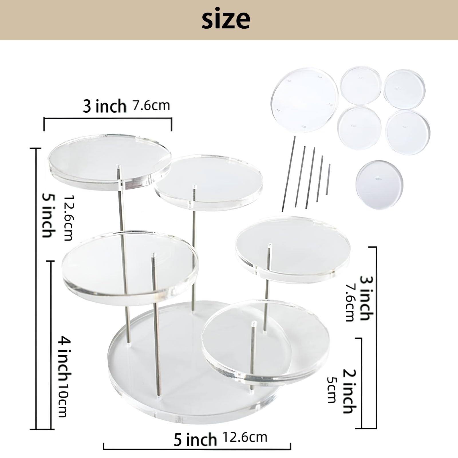 Supporti Rotondi In Acrilico per Cupcake di Alta Qualità, Espositore Profumi, Espositore in Acrilico Smerigliato, Figure Pop Ripiano, Dessert Cosmetici e Artigianato, per Rossetto, Collezionismo