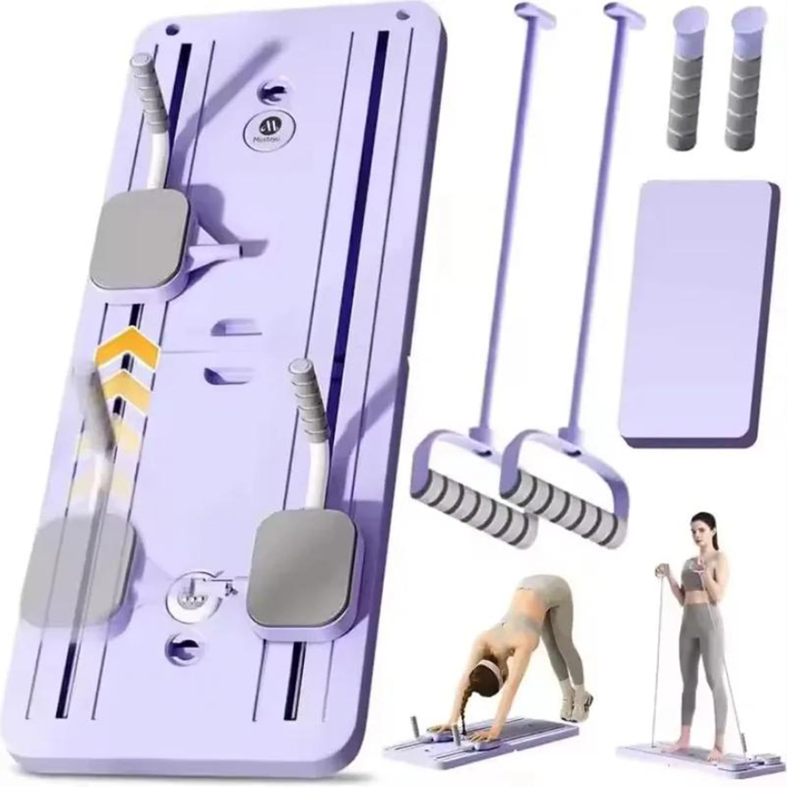 Pilates Reformer Set, Pilates Board, Abdominal Board, Pilates Equipment With Timer, Multi-Purpose Foldable Pilates Reformer Board For Home, 4 In1 Pilates Sliding Board