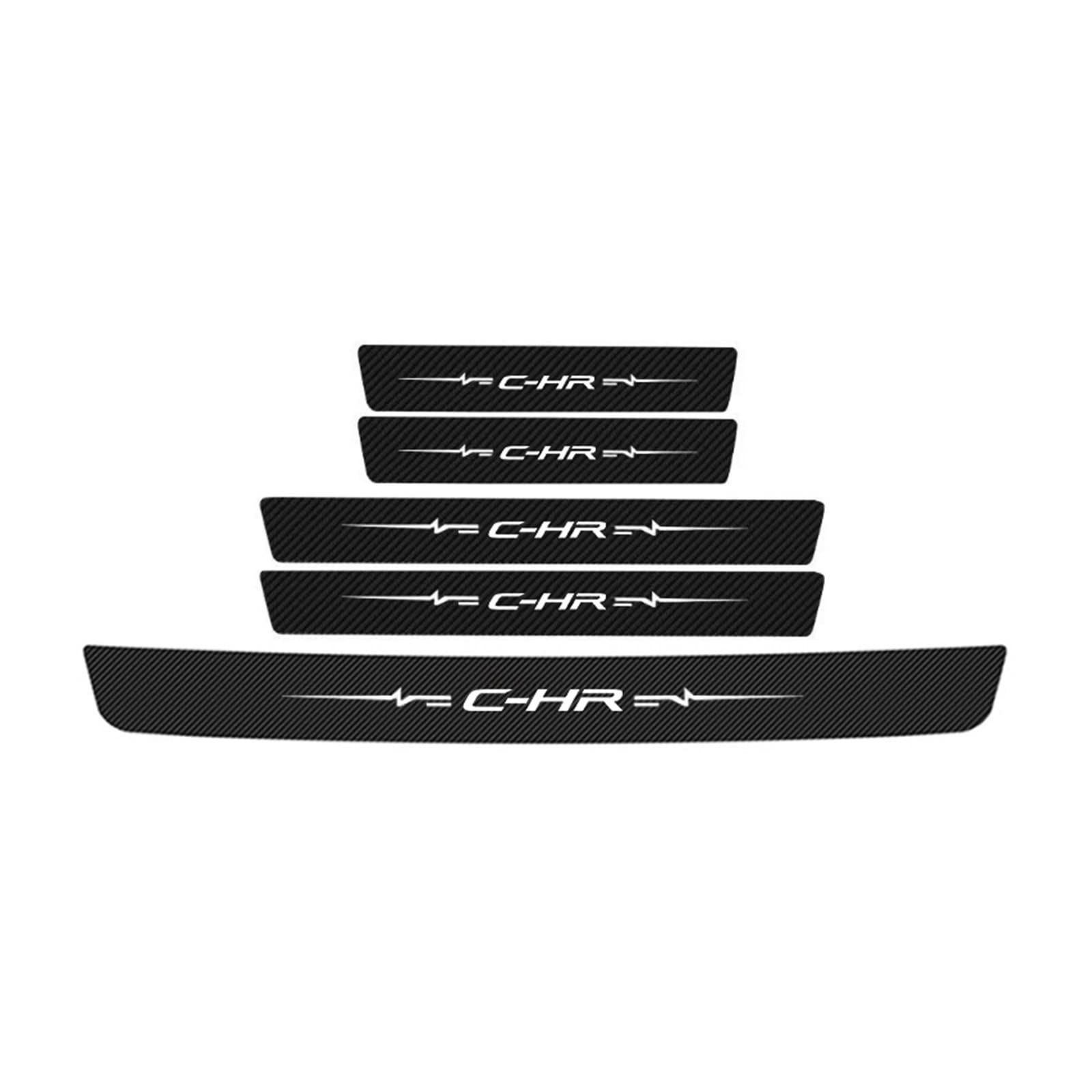 Adesivi for Protezioni battitacco Auto Paraurti Posteriore for Bagagliaio Decalcomanie AntiGraffio compatibili con Toyota CHR C-HR Logo 2016 2017 2018 2019 2021 2022 (Color : 5Pcs)