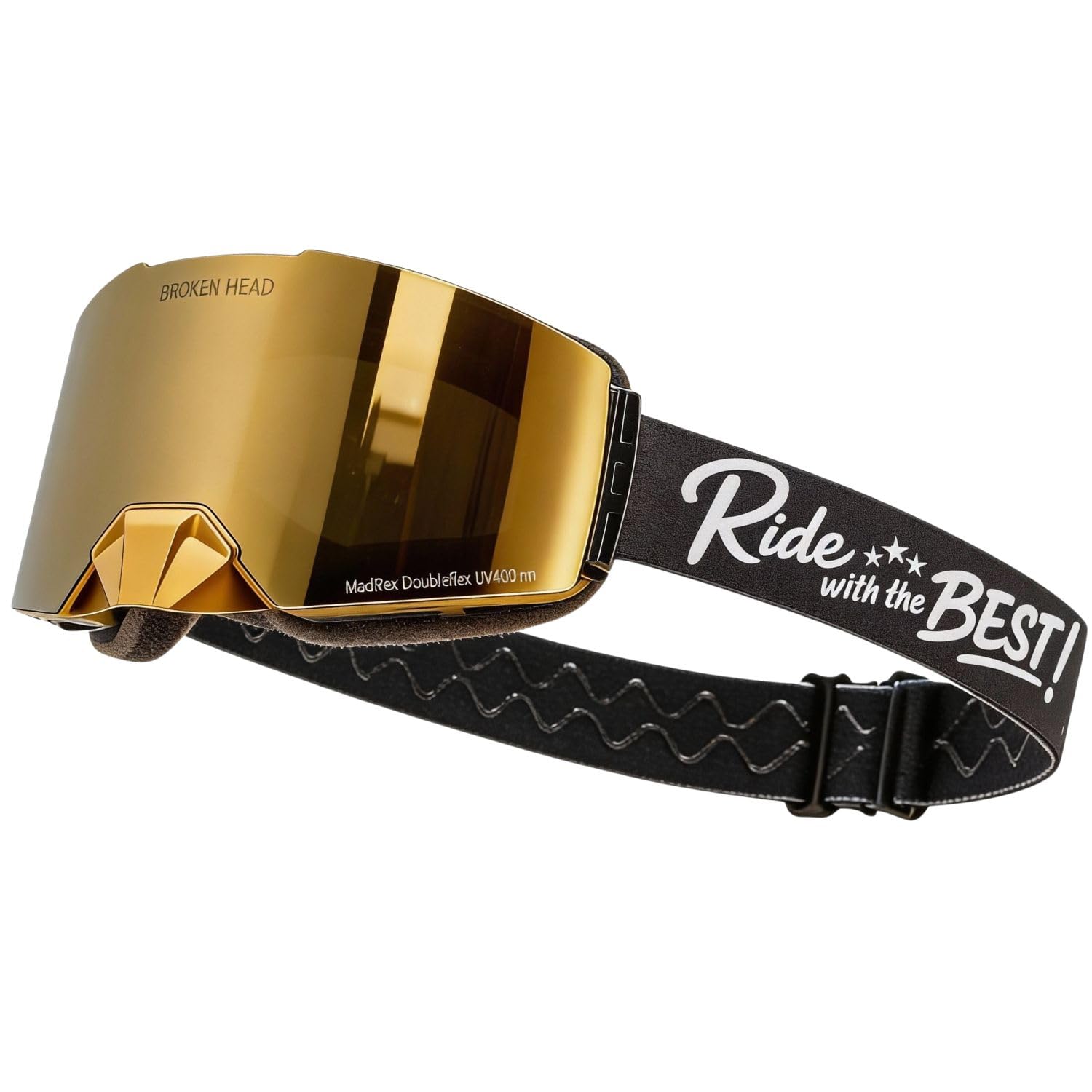 Broken Head MX-Brille Motocross & Supermoto Goggle MadRex | Magnetisches Antibeschlag-Doppelglas, Verspiegelter UV-400 Schutz, OTG Brillenträger geeignet