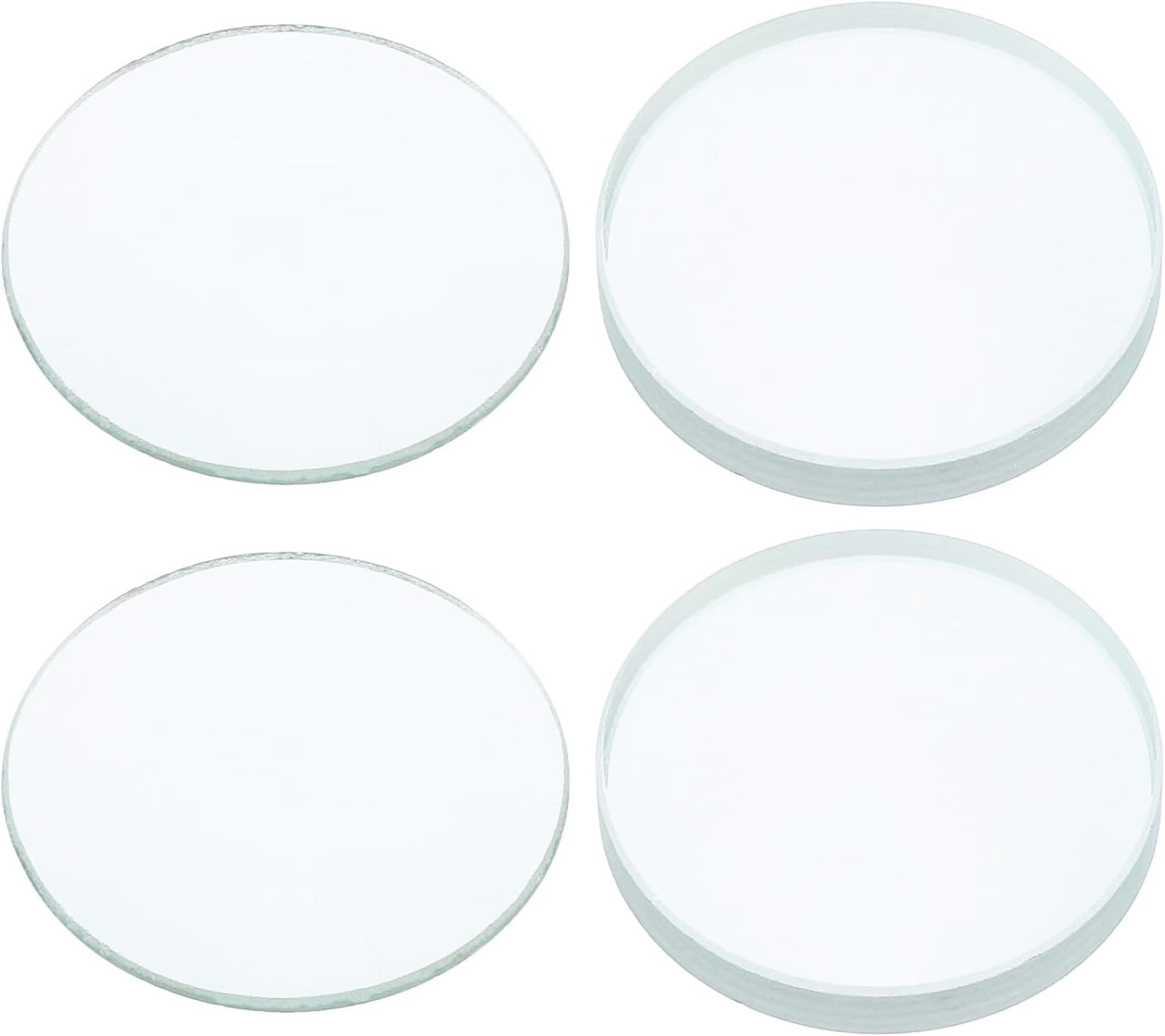EISCO Optical Glass Lenses (Set of 4) 50mm Double Convex & Concave, High Quality Polished Glass for Physics, Light Refraction, Ray Optics, Science Experiments, Learning & Educational Lab Equipment