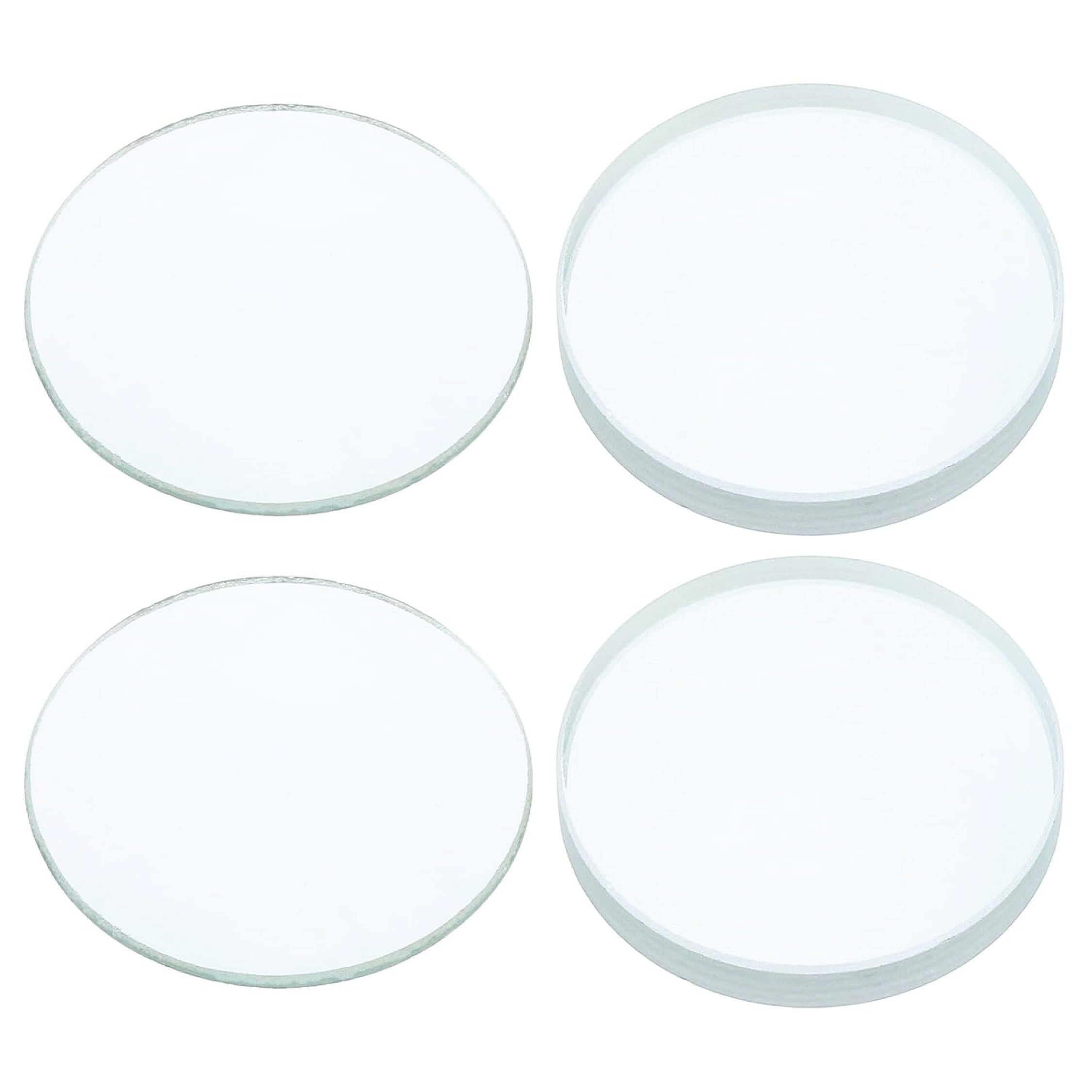 EISCO Optical Glass Lenses (Set of 4) 50mm Double Convex & Concave, High Quality Polished Glass for Physics, Light Refraction, Ray Optics, Science Experiments, Learning & Educational Lab Equipment