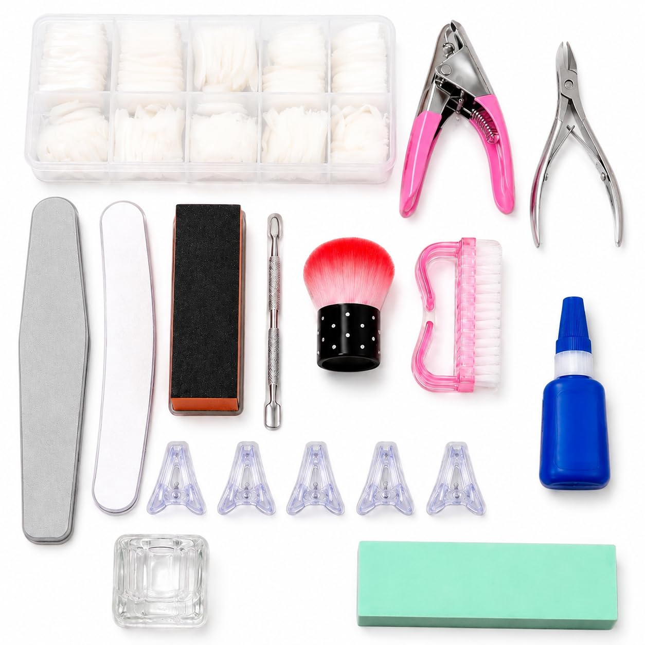 Professional C Curve Nail Extension Kit with 500 False Nail Tips, Nail Tip Cutter, Cuticle Nipper, Nail Glue, Nail Buffer, Nail File & Complete Manicure Tools for Acrylic, Gel & DIY Nail Art-image-34