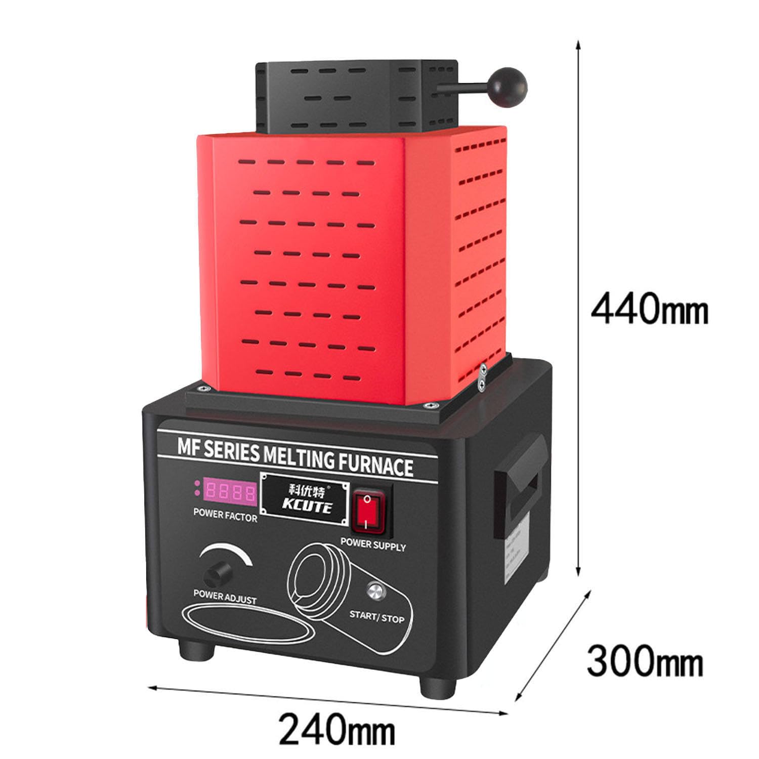Four De Fusion d'or,Four De Fusion Automatique Numérique5000 W Four De Fusion électrique,avec Creuset en Graphite,pour Métaux Précieux,Or,Argent,Bijoux 2Kg