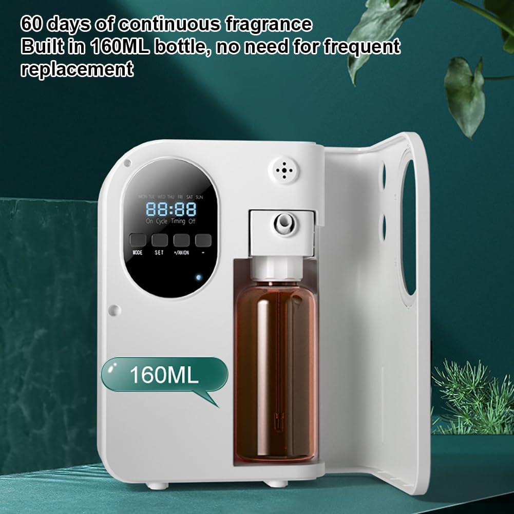 Dyfuzor zapachowy, 160 ml, montowany na ścianie, dozownik zapachów z pokryciem 300 m³, do restauracji, kin, barów, hoteli – komercyjny system nebulizacji
