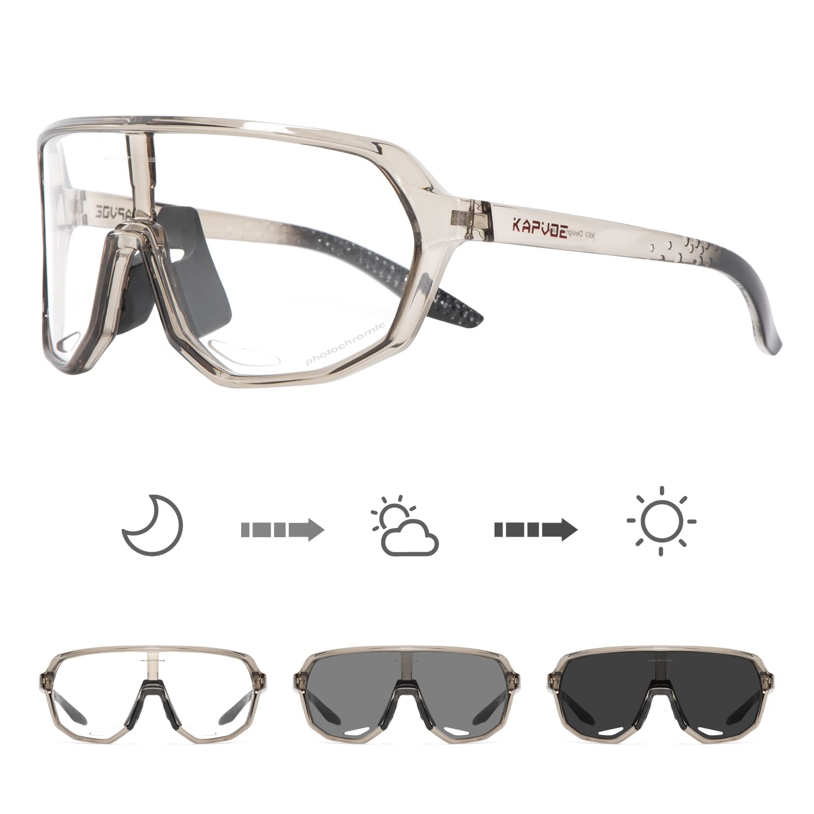 KAPVOE Photochromic Cycling Sunglasses for Men and Women K63 — image 1
