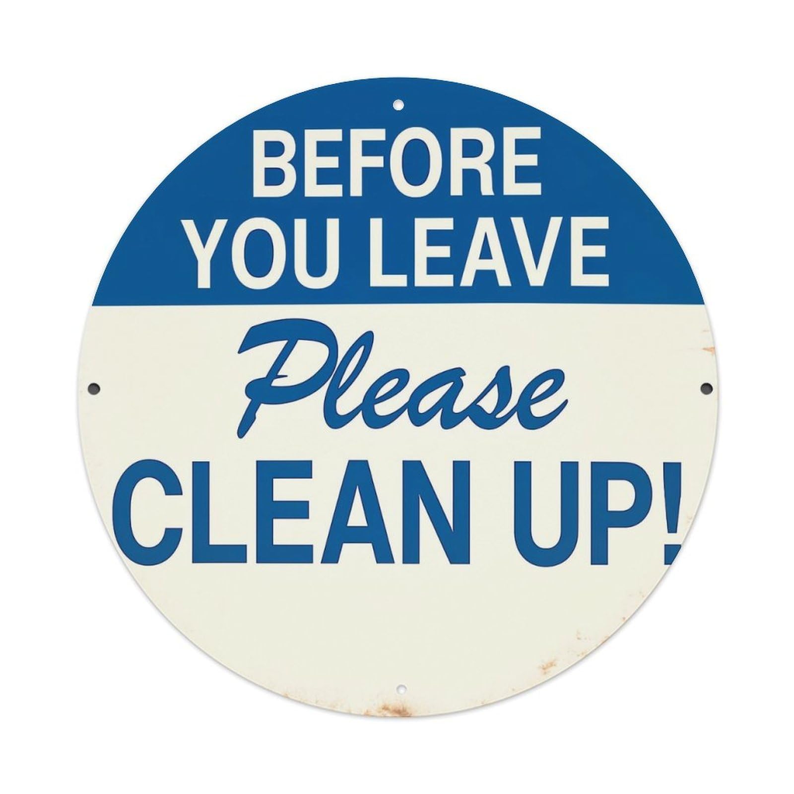 Jdyaojiesheng Vintage Before You Leave Please Clean Up Round Tin Sign Retro Metal Wall Decor Metal Poster, Home Bar Garage Farmhouse Cafe Wall Art Decoration 8X8inch