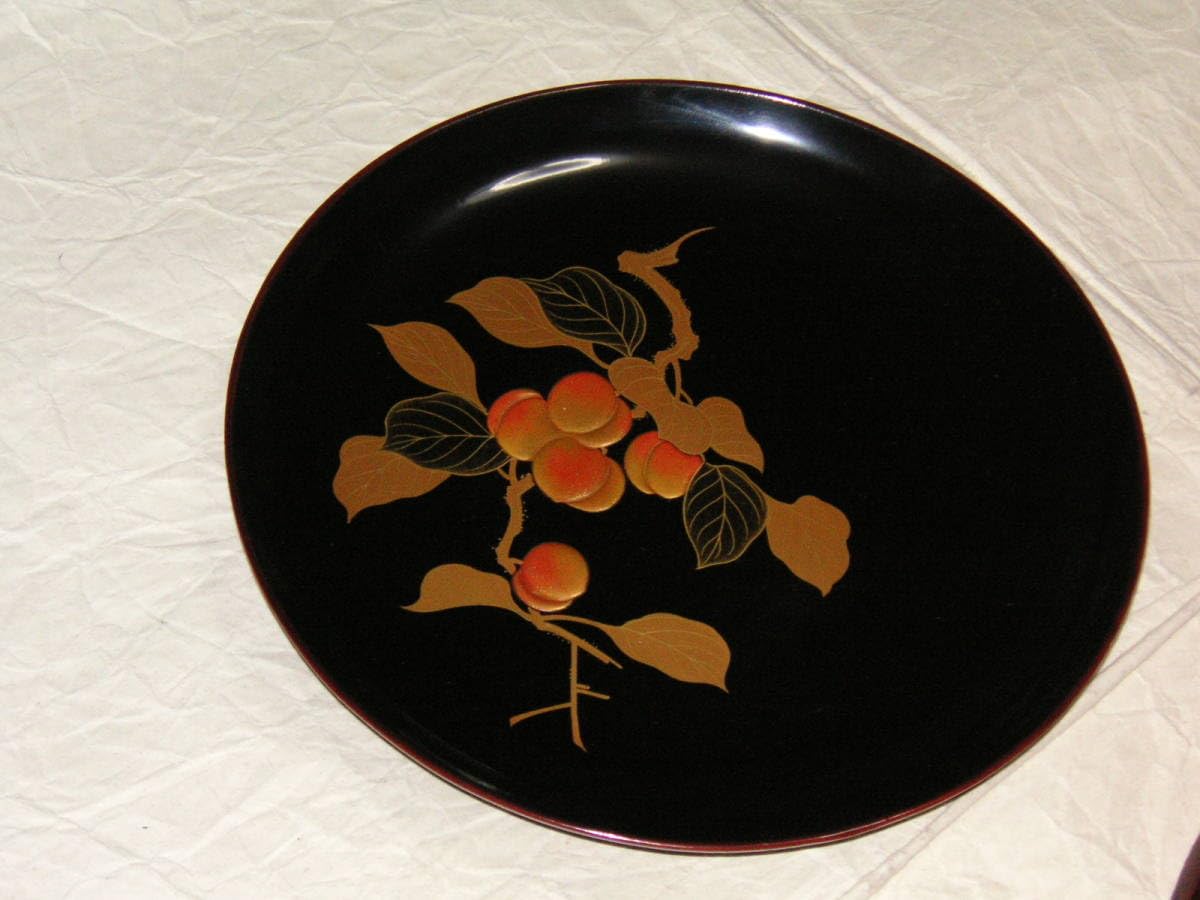 輪島塗　銘々皿　5客 伝統工芸】輪島塗 蓮 銘々皿 絵変わり 5客揃 坂口政昭氏作