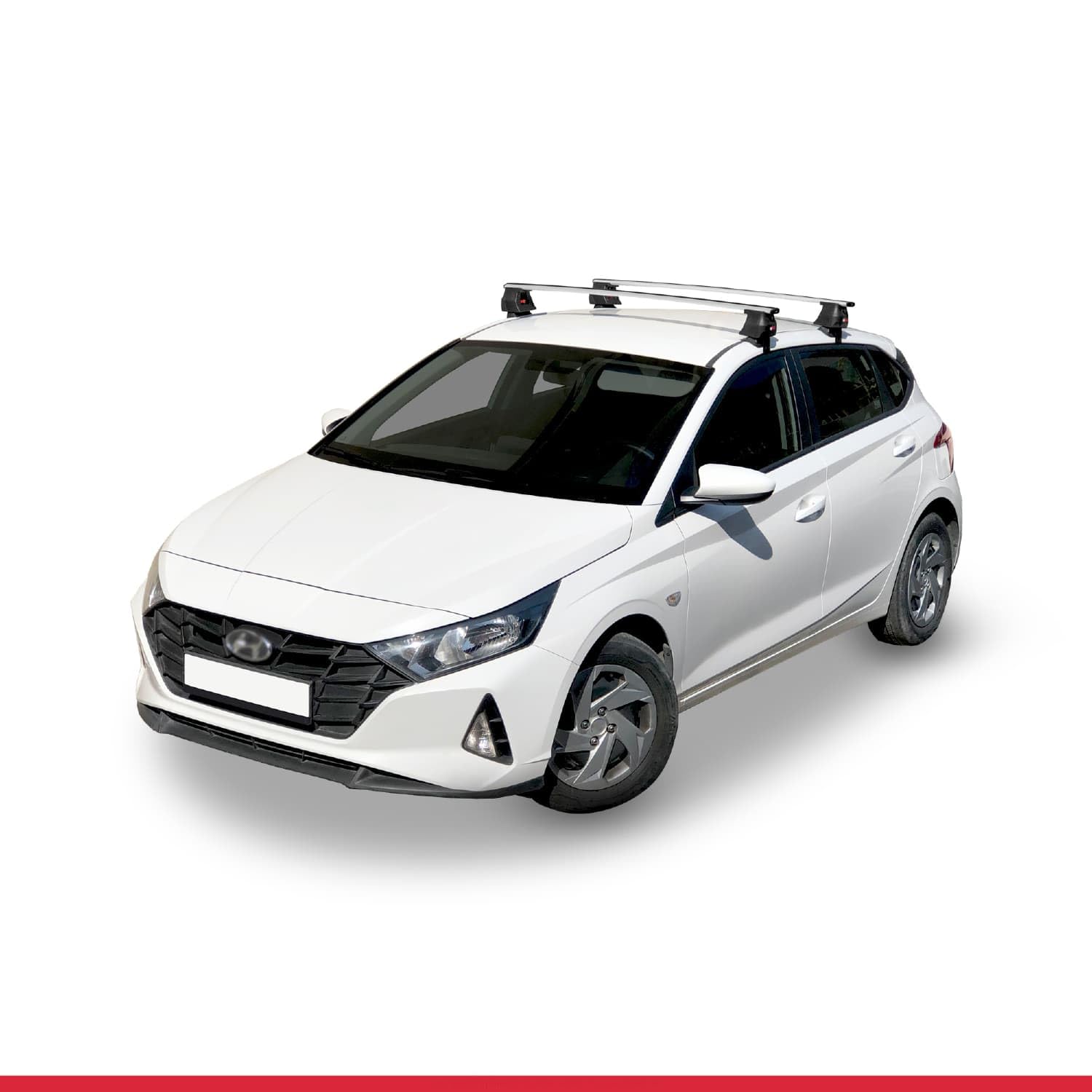 Kompatybilny z Hyundai i20 III (BC3) 2020-2026 ACE-4 Model Aluminiowy bagażnik dachowy 2 poprzeczki, szary