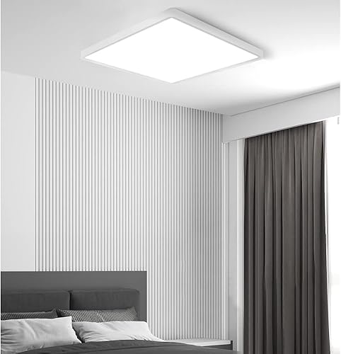 Miniatura 6 de Paquete de 2 lámparas de techo LED cuadradas de 12 pulgadas y 24 W, 5000 K, 3200 lm para dormitorio, sala de estar, comedor