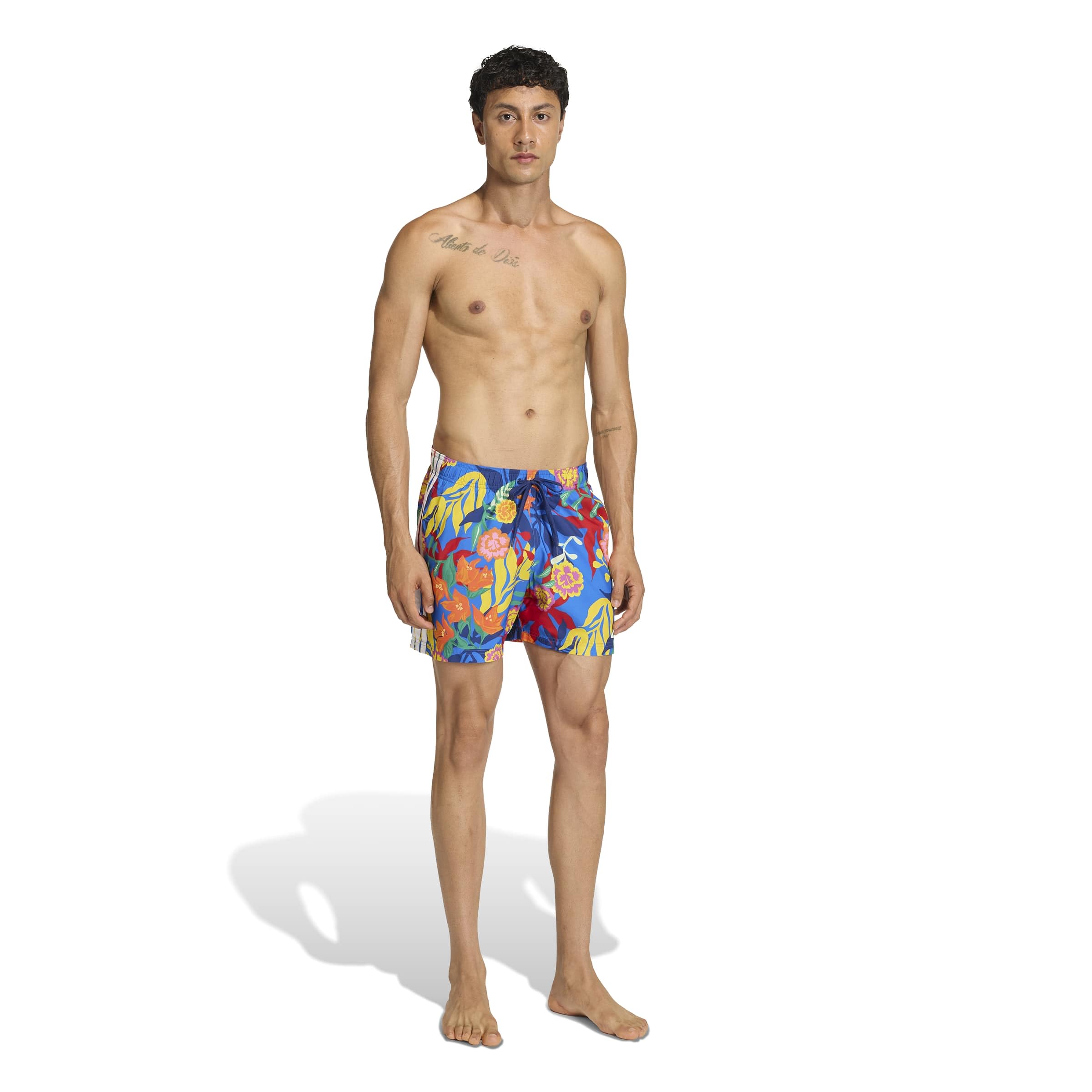adidas Men's Short de Natation Mexicana Florals 3 Bandes 20,3 CM