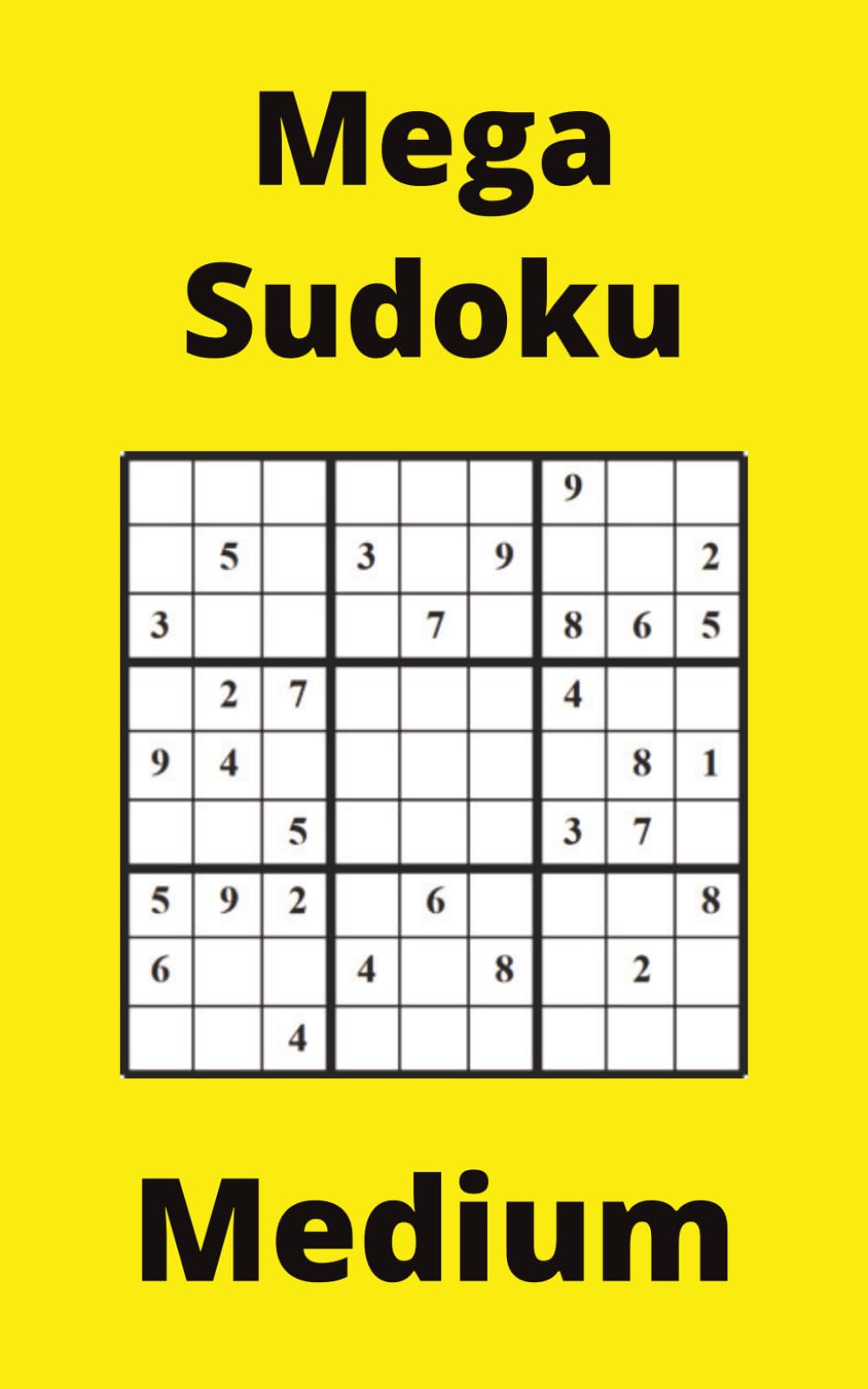 Yellow Mega Sudoku Book, 9x9 Puzzles, 50 Pages, 5x8, Medium