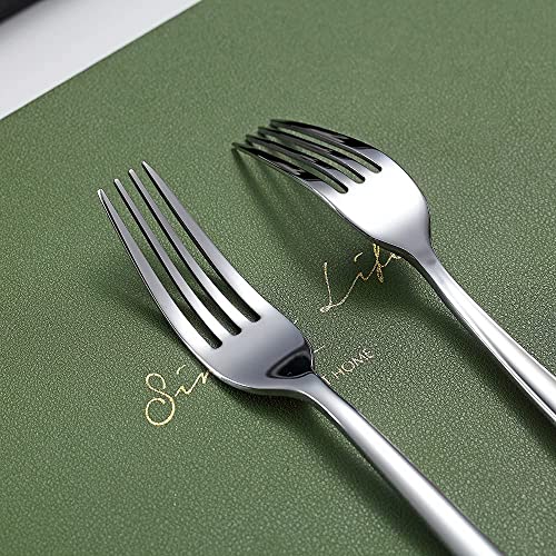 Image of Dinner Forks Food Grade Stainless Steel Silverware Forks,Table Forks,Flatware Forks Mirror Finish & Dishwasher Safe,Use for Home,Kitchen or Restaurant (Silver, Set of 4)