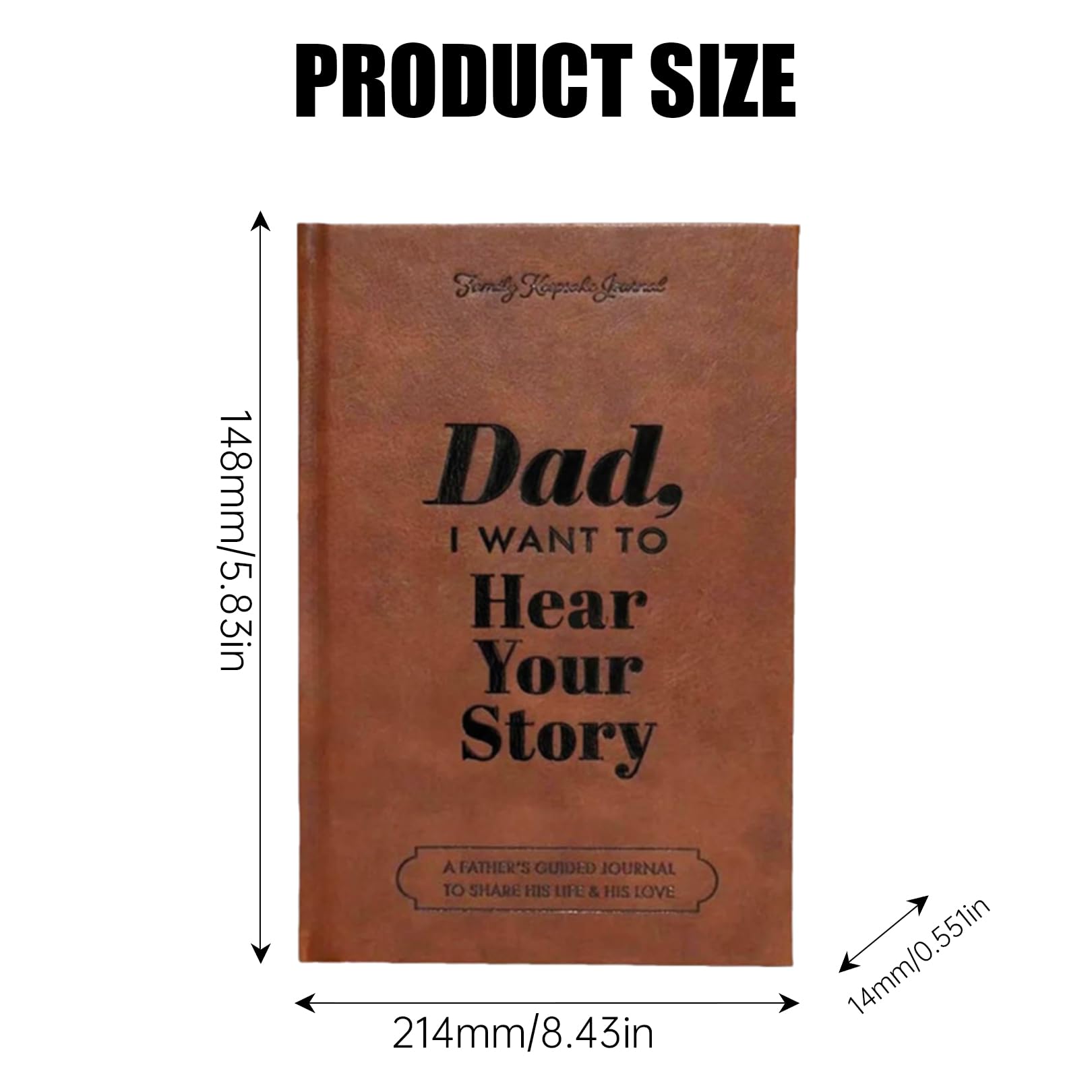 The Notebook A5 Notepad Journal,PU Leather Hardback Notebooks,Portable School Supplies,for Office Home Business Writing & Note,Dad I Want to Hear Your Story,Brown Write Notepads,Diary,5.8in×8.4in - Image 2