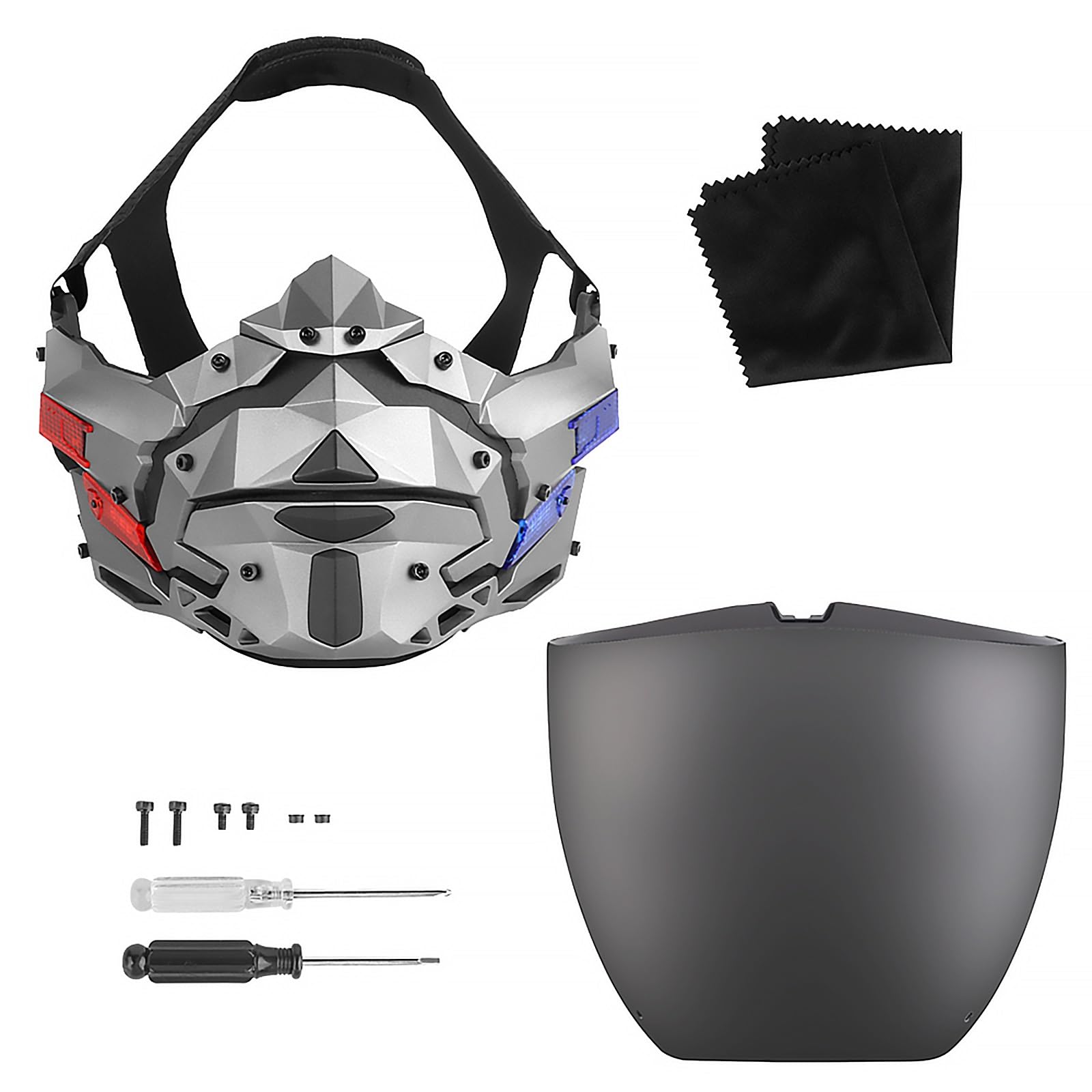 Máscara Facial Completa con Lente Antivaho Extraíble Doble Cara para Airsoft Paintball CS Juegos Guerra y Equipo Protección
