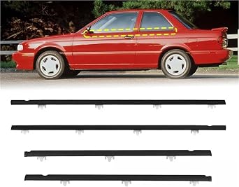 4 Door Window Weatherstrip Belt Trim Compatible with Nissan Sentra B13 Tsuru Sunny Sedan 1990-1994 Windows Glass Sealing Strips