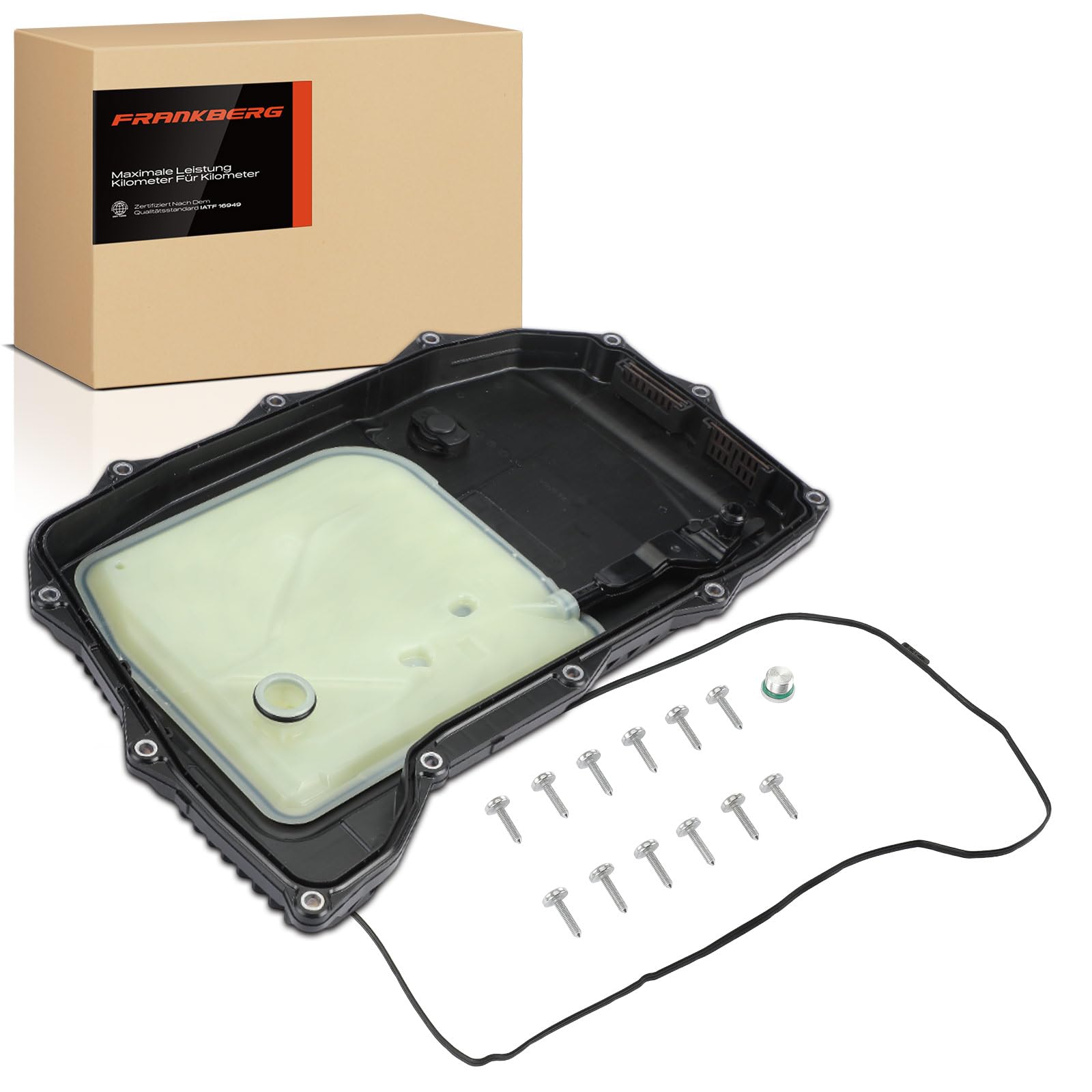 Frankberg Cárter de aceite cárter de aceite de la transmisión con junta | 0D5398009A; Compatible con: T.o.u.a.r.e.g CR7 RC8,A4 Avant 8W5 8WD,A4 8W2 8WC,A4 Allroad 8WH 8WJ,A5 F53 F5P