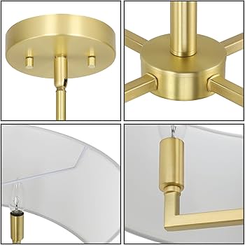 XiNBEi Lighting Pendant Light, Modern 4 Light Drum Pendant