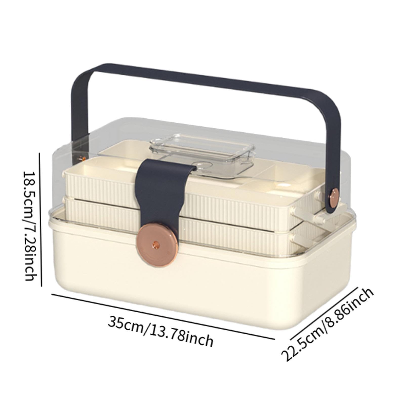 jojomis Medical Box Organizador de primeros auxilios – Estuche de medicina de gran capacidad de 3 capas con cerradura para niños, kit de emergencia portátil a prueba de polvo para el hogar, lugar de