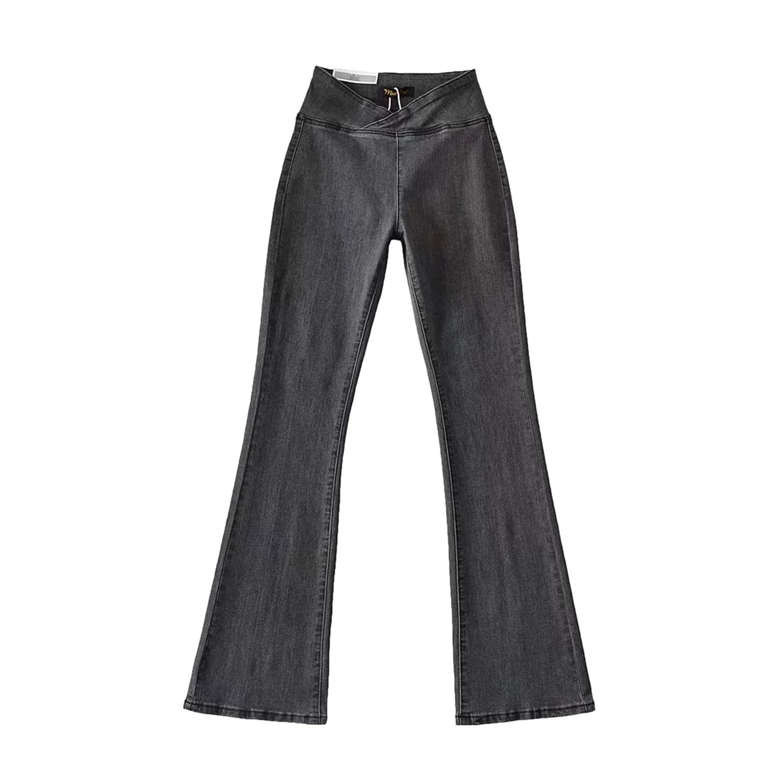 Generico Jeans Donna, Pantalone Denim Elegante Curvy Jeans da Donna Bootcut Larghi Pantaloni Elasticizzati Jeans Denim Leggings Vita Alta Jeans da Donna a Vita Alta Pantaloni da Yoga