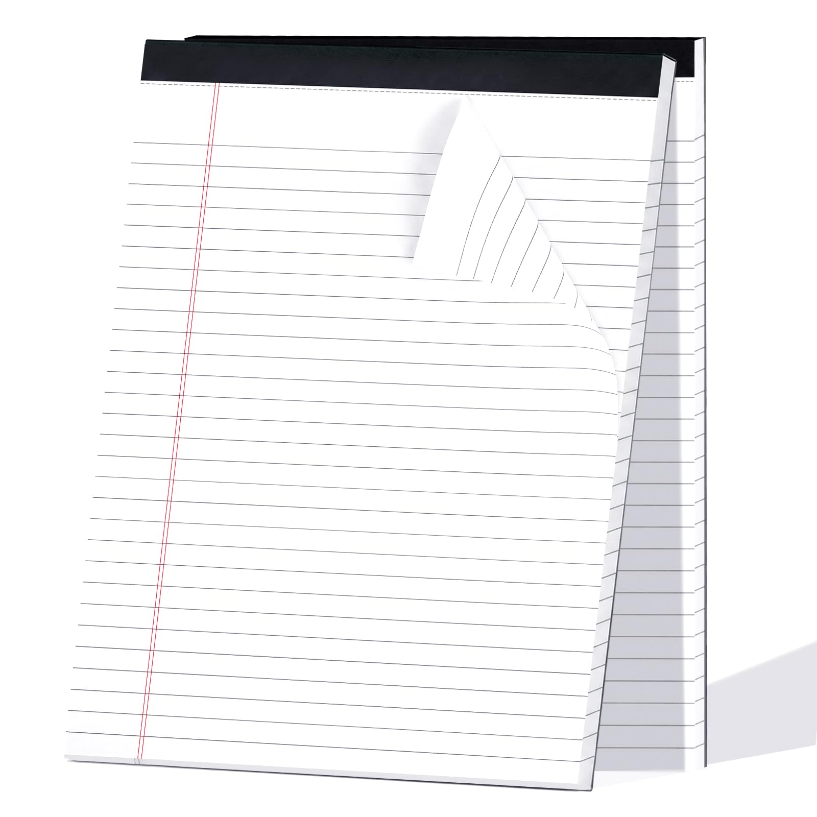 A4 Legal Pad 2 Pack, White Lined Paper, Double-Side Printed Note Pads