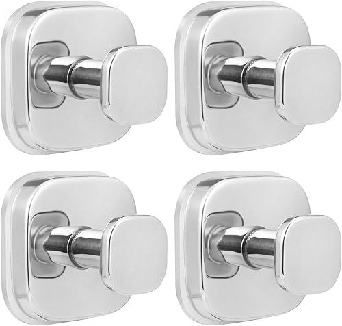 Miniatura 17 de Ganchos de ventosa para ducha, ganchos de baño reutilizables para toallas, batas y lufa, montaje sin taladro en cocina, paredes, metal, vidrio, Oro