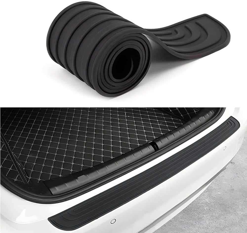 JXDYY Car Rear Bumper Protector for Lexus UX UX250h UX200 250h, Rubber Boot Sill Strip Anti-Scratch Rear Guard Auto Exterior Styling Accessories,Black-90cm*7cm
