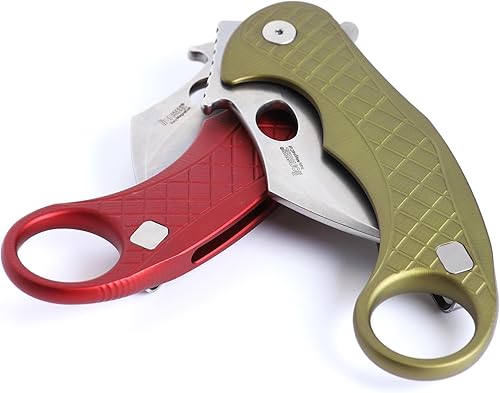 Miniatura 8 de LionSTEEL LEONE - Cuchillo plegable Karambit con hoja de acero CPM-Magnacut, mango integral de aluminio sólido, diseño Emerson Wave Design,