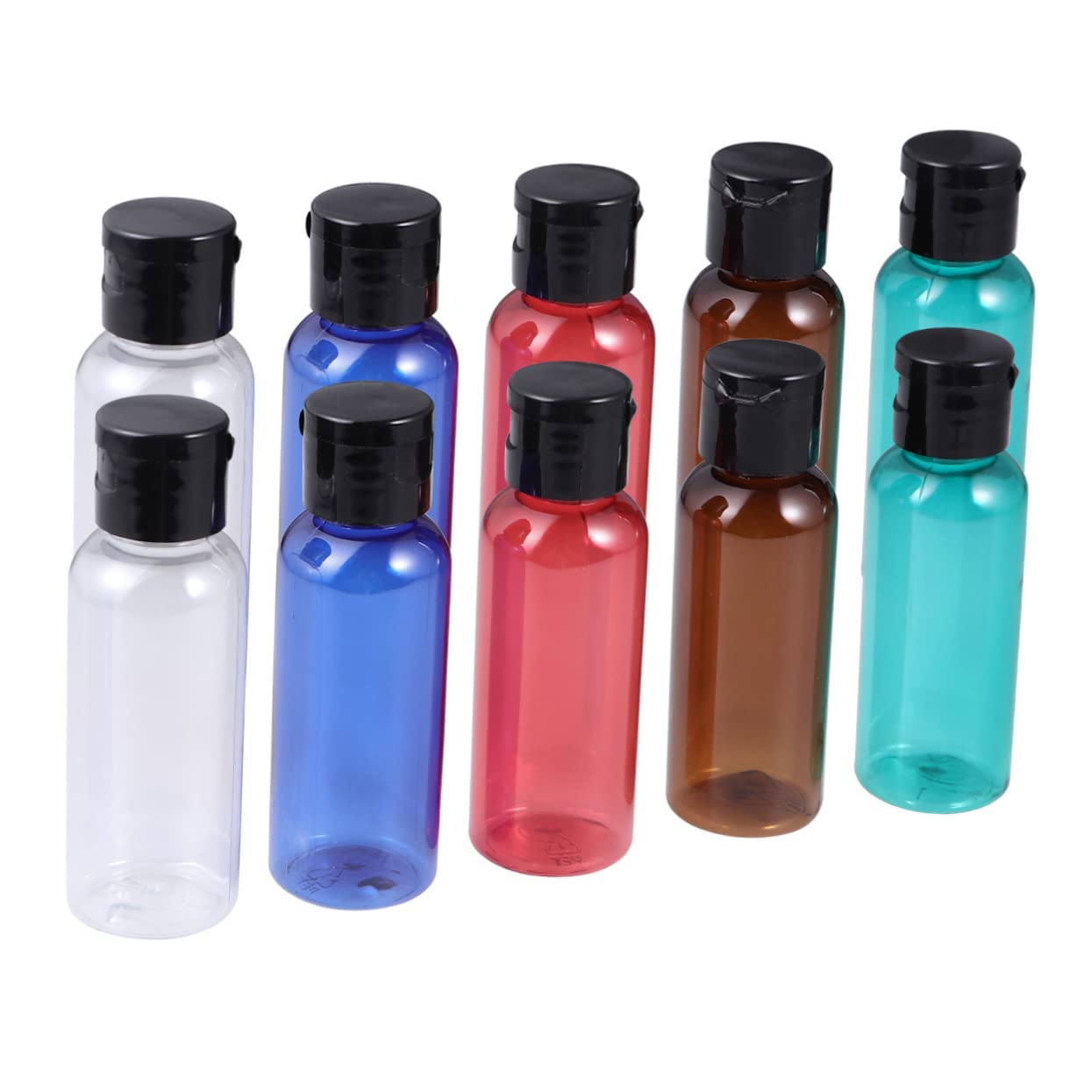 DOITOOL 30pezzi Bottiglie Da Viaggio Ricaricabili Da Contenitori Vuoti Per Gel Sanificante e Lozione Misti Rosso Verde Marrone Blu Trasparente Pratiche e Leggere Per Ogni Occasione