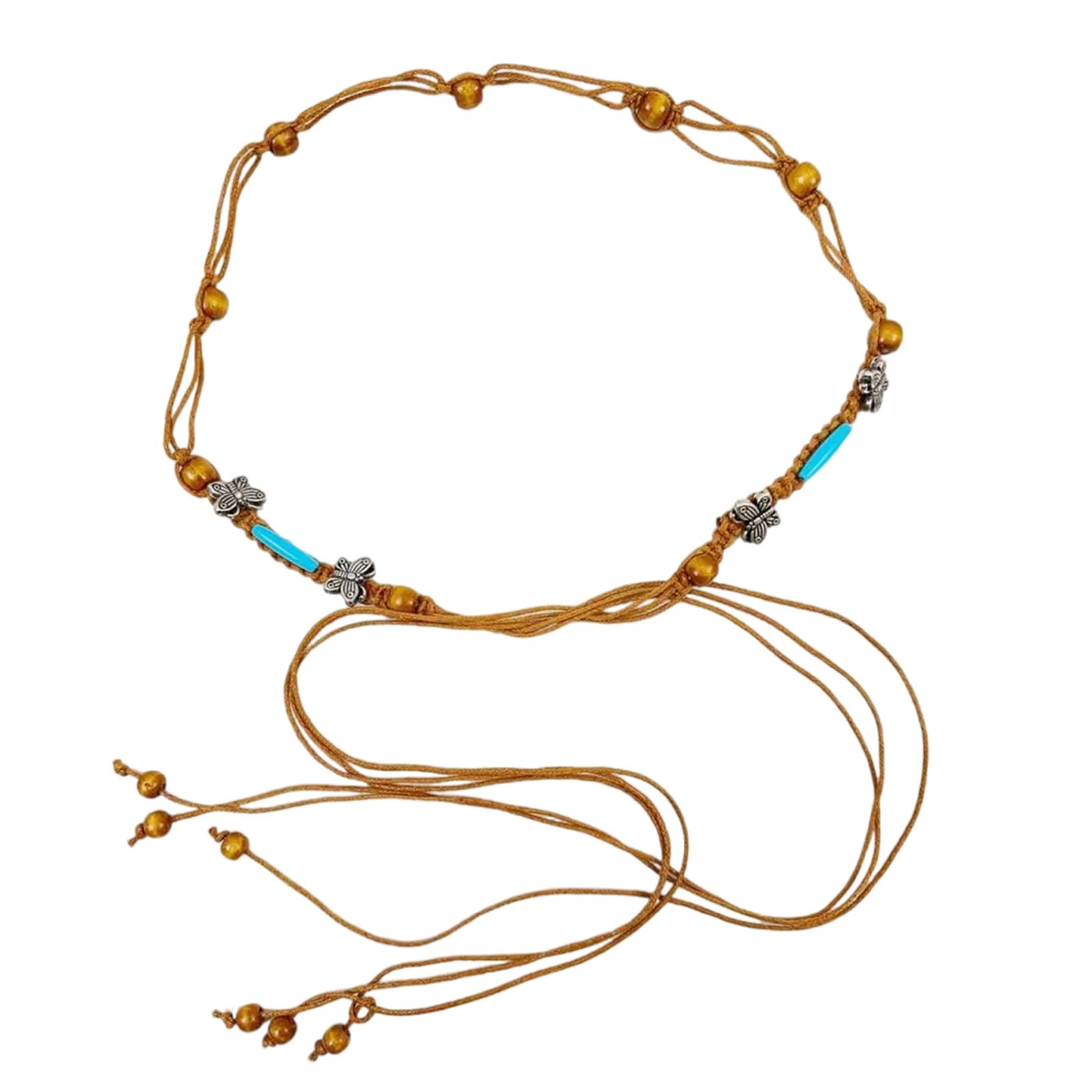 MICFENY Eye Catching Braided Cotton Cord Belt With Fringe Detail Accessory Adjustable Strap For Women Dresses