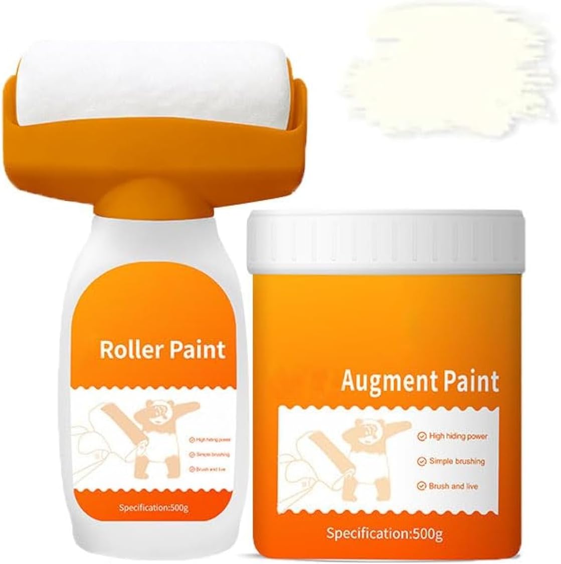 TaboSi Wall Roller Paint Brush Repair, Household Wall Small Roller Paint Brush Repair Paste, Wall Stain Remover Roller Paint, Wall Repair Rolling Brush, Spackle Roller Wall Fix All In One (Beige)