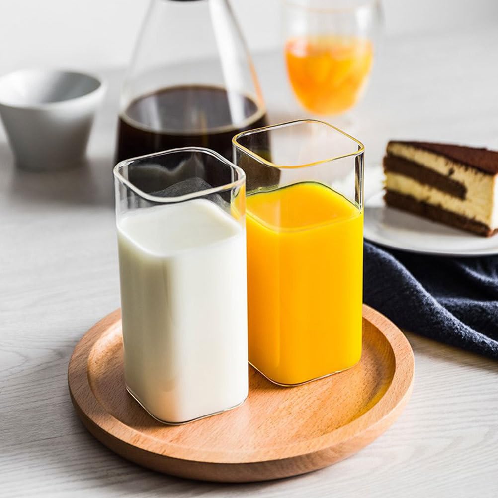 TOPBATHY Glasbecher Set 6 Stück 400Ml Quadratisch Vielseitig Für Kaffee Milch Longdrinks Mikrowellengeeignet Stilvolles Haushalts- Und Partygeschirr
