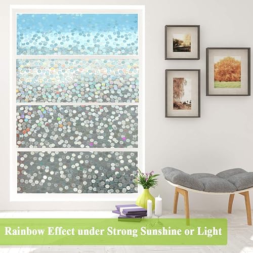 Miniatura 9 de Película de privacidad para ventana, diseño de flores 3D, sin pegamento, película decorativa para puerta de vitral, adherencia estática, anti UV,