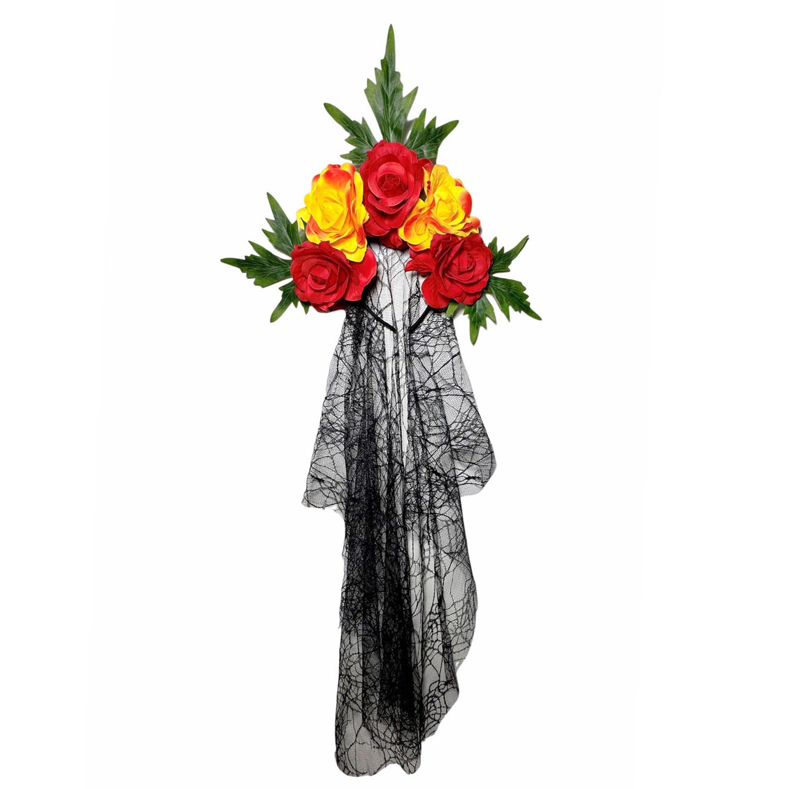 MICFENY Eye Catching Resin Hairband With Polyester Mesh And Floral Designs Cosplays Accessories For Halloween Cosplays Event
